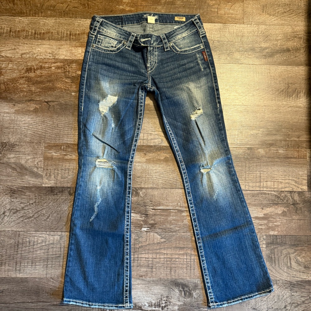 Y2K Vintage Silver Jeans Boot Cut size 28